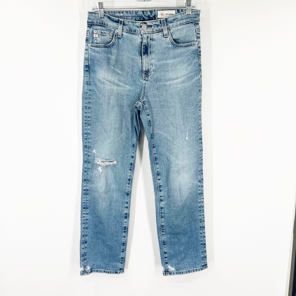 AG Adriano Goldschmied Saige Crop High Rise Straight Jeans